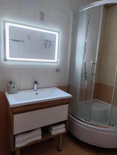 Koupelna v ubytování Comfort Hotel