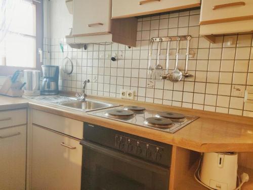 Kuchyň nebo kuchyňský kout v ubytování Ferienwohnungen Vogt's Libding