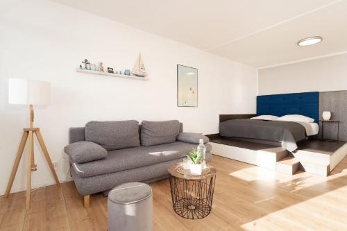 Ruang duduk di Stranddistel 7 Lütte Hütt