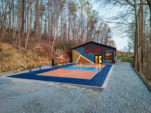 a building with a basketball court in the middle at The Albatross Estate & Golf Links in Fletcher