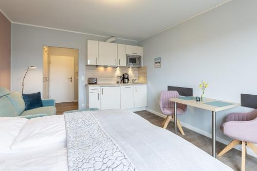 Kuchyň nebo kuchyňský kout v ubytování Strandhotel Laboe Nr 21