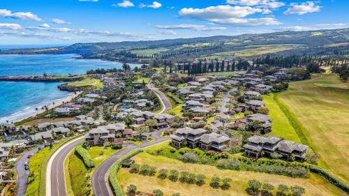 an aerial view of a resort next to the ocean at Kapalua Ridge Villa 1511 in Kapalua
