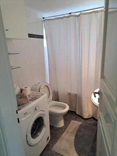 FaraíAvras experiense 6的带卫生间和洗衣机的浴室