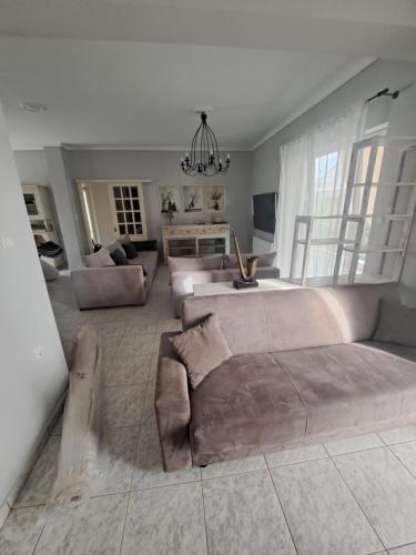 FaraíAvras experiense 6的一间带床和沙发的大客厅