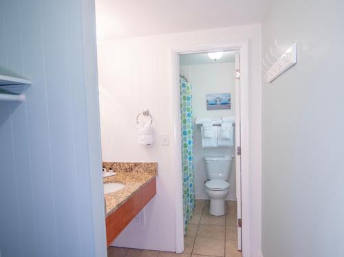 a bathroom with a sink and a toilet at Cape Colony Inn in Provincetown
