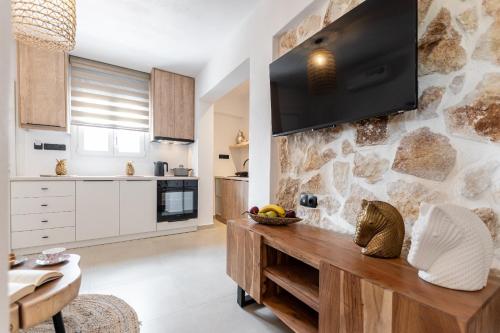 Køkken eller tekøkken på Casa Verde Di Naxos