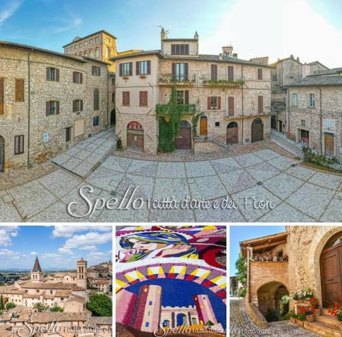 a collage of pictures of a building at Bully casa Vacanze in Spello