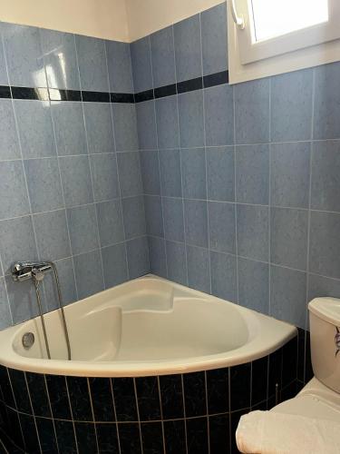 a bathroom with a tub and a toilet at MARIALENA HOMe in Petropiyí