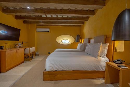 TV a/nebo společenská místnost v ubytování Casa Carolina Hotel Cartagena