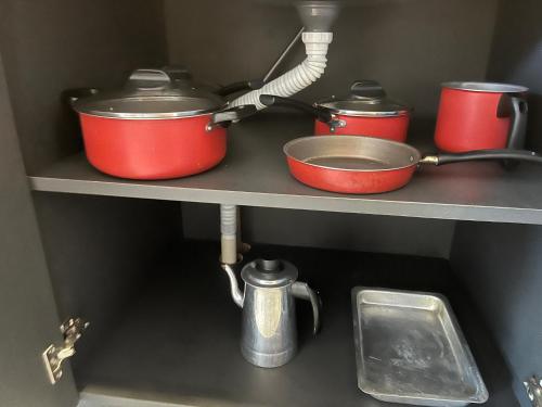 Kuchyň nebo kuchyňský kout v ubytování Apartamento condomínio Vert Clube