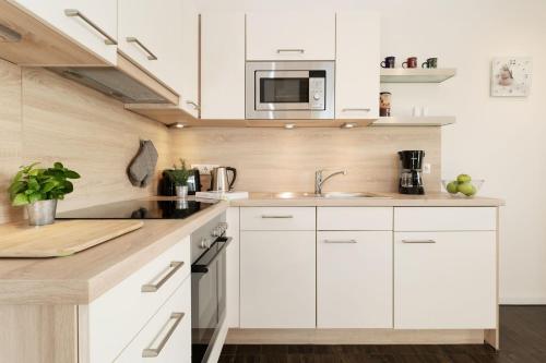 Η κουζίνα ή μικρή κουζίνα στο Bürgermeister-Fox 42 Traumhaftes-Fehmarn