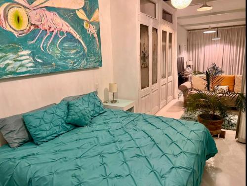 Katil atau katil-katil dalam bilik di Casa loft con alberca