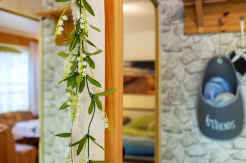 Ένα ή περισσότερα κρεβάτια σε δωμάτιο στο Ferienbungalow 1 in Boitzenburg