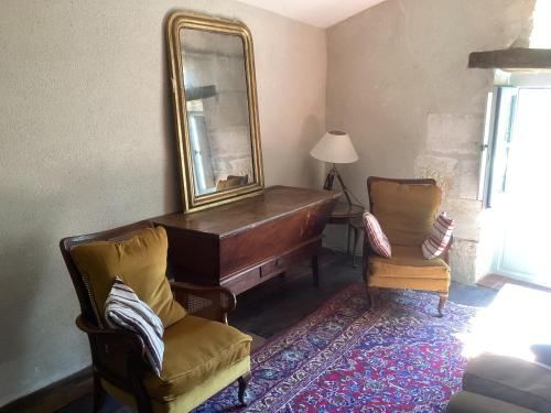 Posezení v ubytování Joli gîte avec vue sur le château