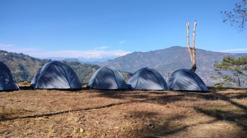 a group of tents sitting on top of a hill at Silent Echo Campsite in Māngwa