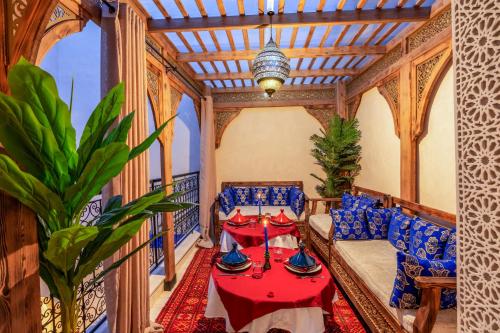 Area soggiorno di Riad La Perle Bleue Marrakech