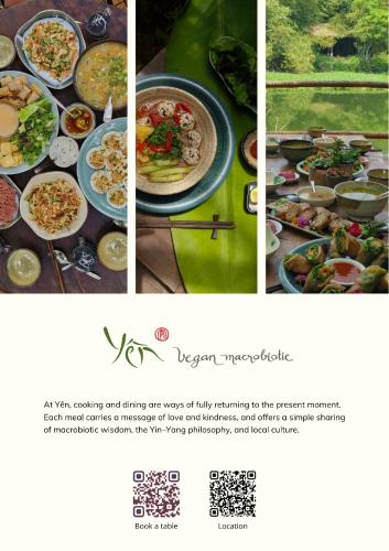a collage of pictures of food on a table at Yên homestay in Hoi An