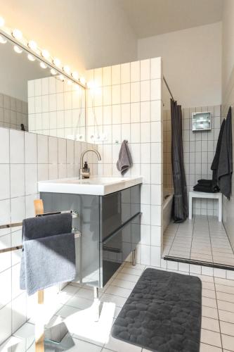 Una cocina o cocineta en Erdgeschoss Wohnung in der City