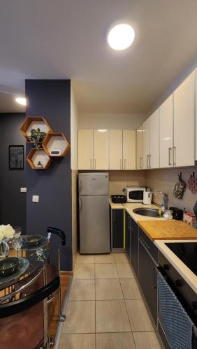 Kuchyň nebo kuchyňský kout v ubytování Green Loft