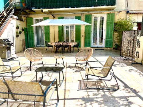 Μπαλκόνι ή βεράντα στο Appartement terrasse vue lac