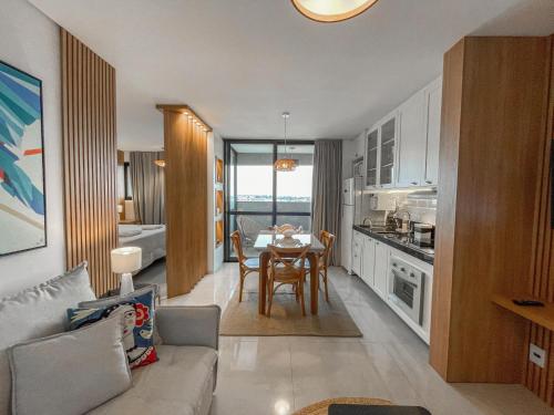 Køkken eller tekøkken på Flat Elegante com Muito Estilo no Edificio Vertigo