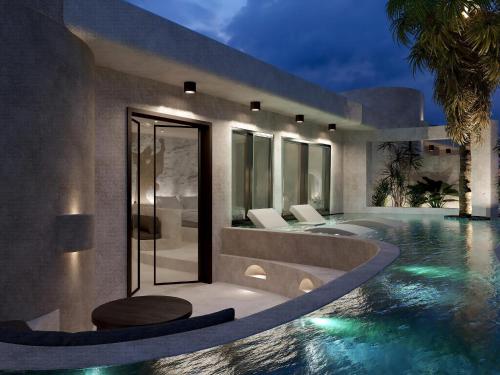 Deluxe Santorini Villa 1 Bedroom Villa Cherished View Private Pool & Sea