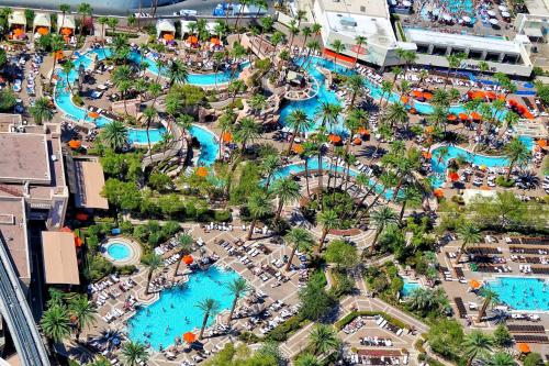 an aerial view of a water park at a resort at MGM Signature Tower 1 - No Resort Fee in Las Vegas