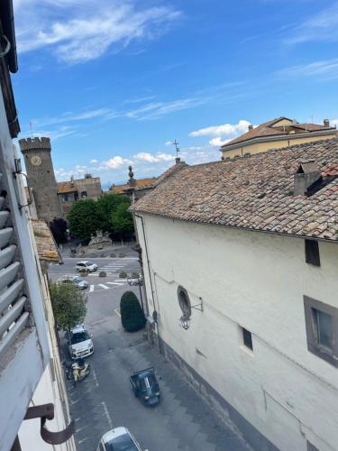 a view of a parking lot from a building at La dimora di Sandy in Viterbo