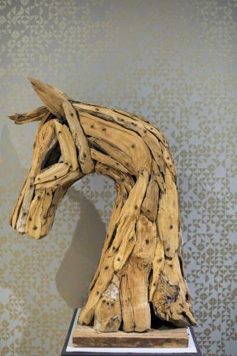 a wooden sculpture of an animal made out of wood at Mercure Doncaster Centre Danum Hotel in Doncaster