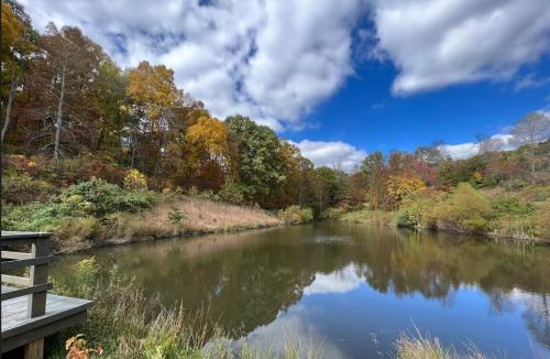 a view of a river in the fall at Treetop - by The Chalets in Logan