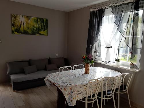Χώρος καθιστικού στο Domek całoroczny 8 os, pokoje nad stawem