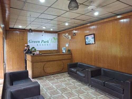 a green park tool interview in a waiting room at Green Park Tea Resort Sreemangal in Sreemangal
