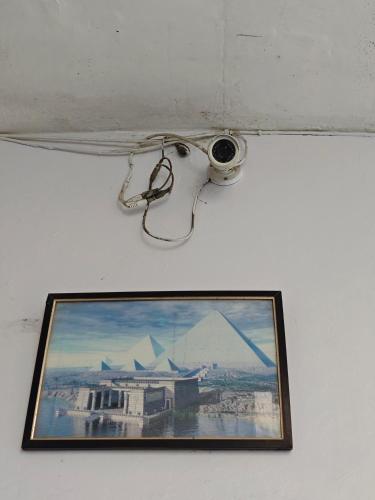 a camera hanging on a wall with a picture at Raj Hotel - Since 1960 in Sultānpur