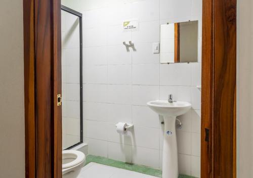 Koupelna v ubytování Hotel Cafetto