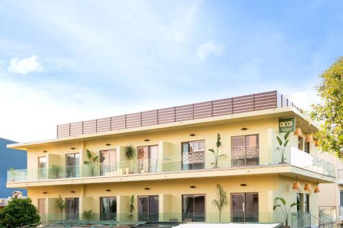 a rendering of a building with a balcony at Açai Plant Based Hotel in Rhodes Town