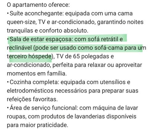 a screenshot of a cell phone screenshot of a cell phone list at Apartamento Central in Ponta Grossa