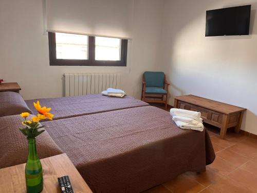 Postel nebo postele na pokoji v ubytování Hostal Hoz del Manzano