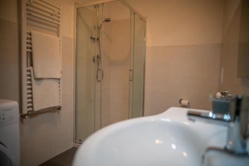 a bathroom with a shower and a sink at L'ulivo in Levanto