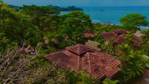 an overhead view of a resort with an umbrella at Villa Vista Mar in Dominical
