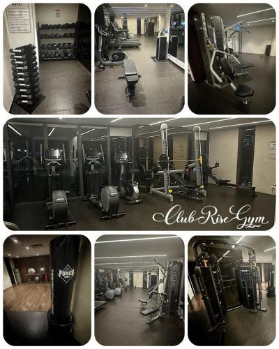 a collage of four pictures of a gym at Rise to the top! in Melbourne