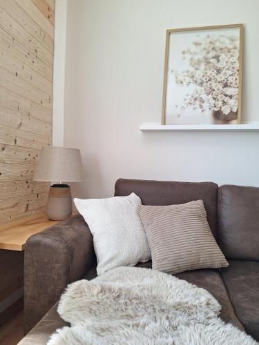 Ruang duduk di Ferienhaus Forstblick