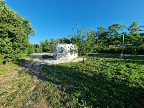 a dirt road in a field with trees at L' Alcova Del Conte in Dragoni