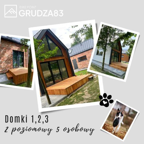 a collage of photos of a house at Grudza83 Bikepoint in Mirsk