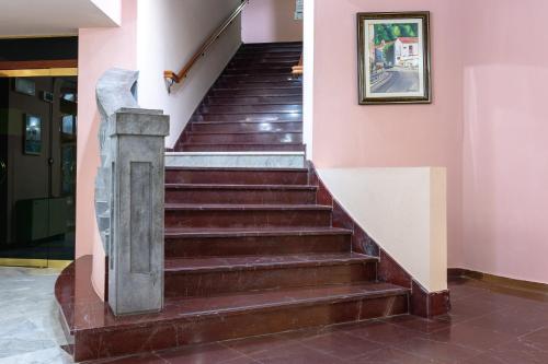a staircase in a building with a picture on the wall at Hotel San Nicola in Lagonegro