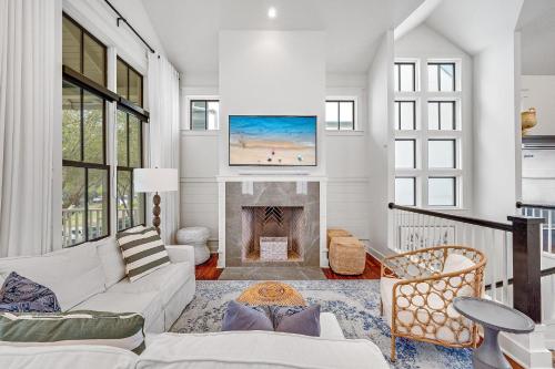 Et opholdsområde på Treetop Cottage