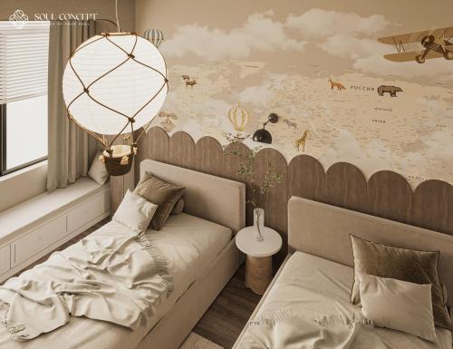 Χώρος καθιστικού στο Thien duong nghi duong long bien