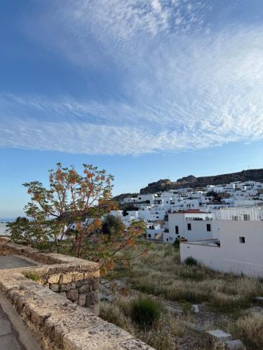 a view of a city with white buildings at Lindos Serenity Suites in Líndos