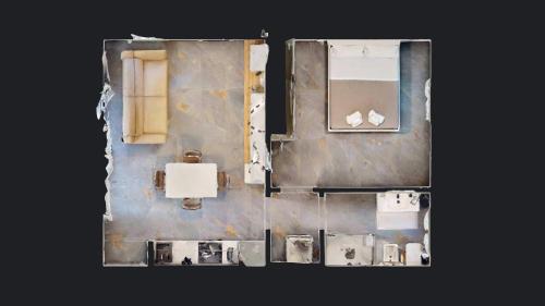 an overhead view of a room in an old building at Il Rifugio sul Fiume in Cassano dʼAdda