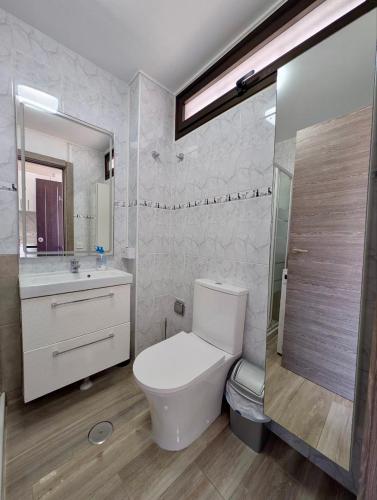 un bagno con WC, lavandino e doccia di Olympia 424 a Playa de las Americas