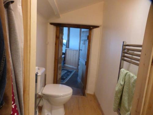 a small bathroom with a toilet and a sink at La maison du Donjon in Airvault